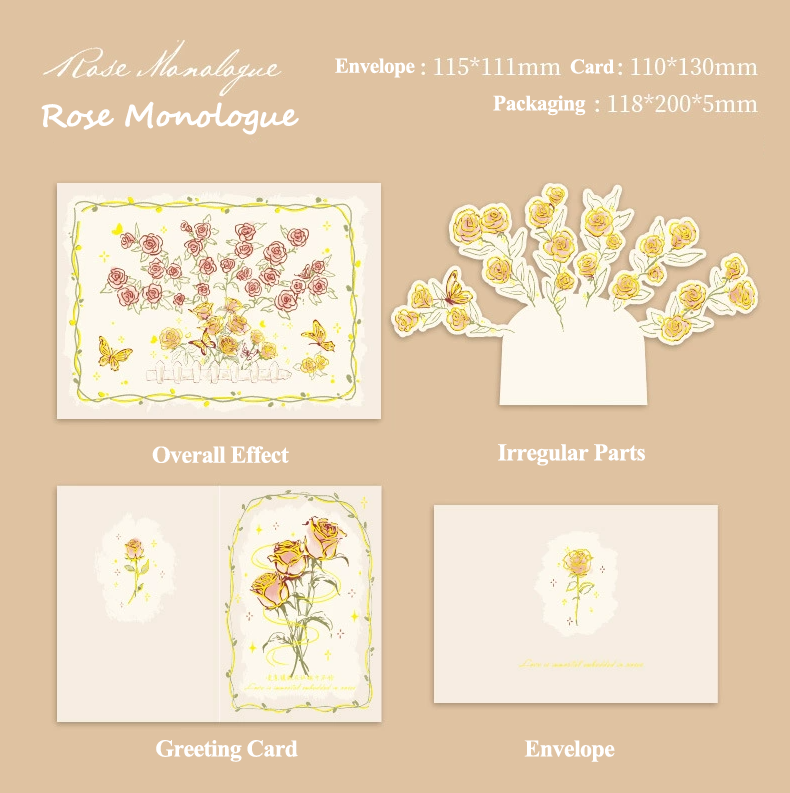 Feifeitech™ Gold-embossed 3D Rose Greeting Card