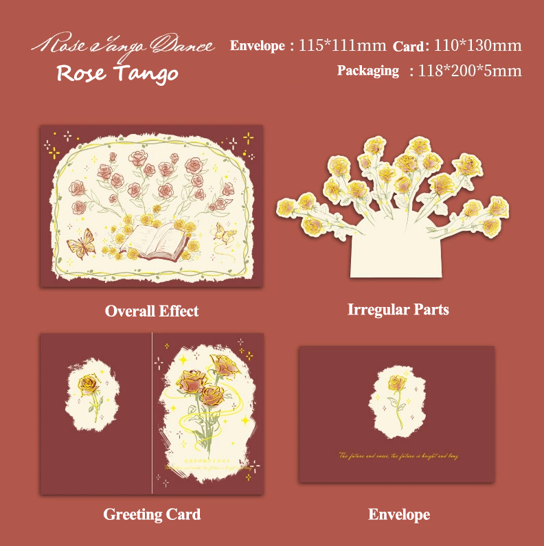 Feifeitech™ Gold-embossed 3D Rose Greeting Card