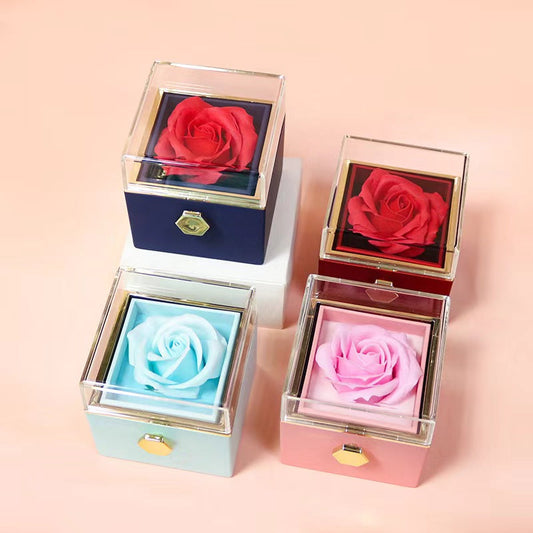 Feifeitech™ Preserved Flower Rotating Surprise Gift Box
