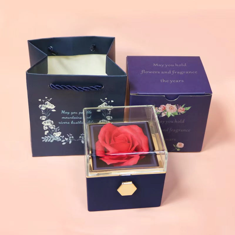 Feifeitech™ Preserved Flower Rotating Surprise Gift Box