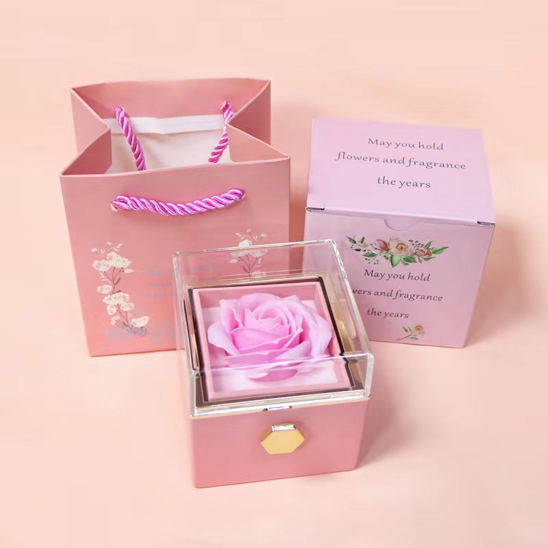 Feifeitech™ Preserved Flower Rotating Surprise Gift Box