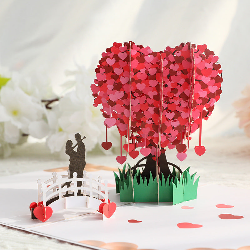 Feifeitech™ 3D Heart-Shaped Tree Greeting Card