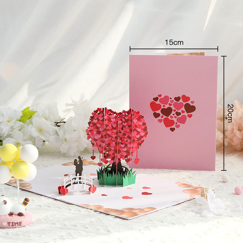 Feifeitech™ 3D Heart-Shaped Tree Greeting Card