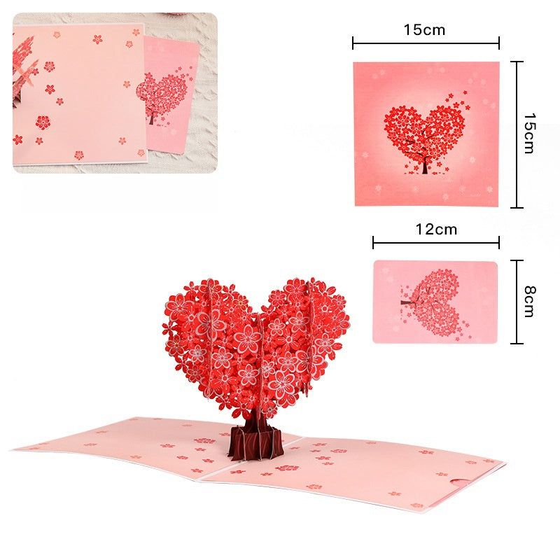 Feifeitech™ 3D Heart-Shaped Tree Greeting Card