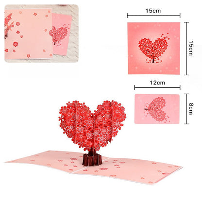 Feifeitech™ 3D Heart-Shaped Tree Greeting Card