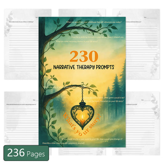 Guided Journal with 230 Narrative-Therapy Prompts for Self-Discovery Emotional Healing and Life Reflection