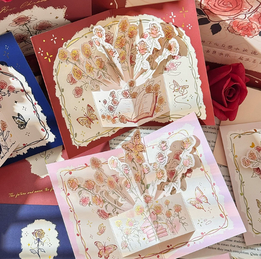 Feifeitech™ Gold-embossed 3D Rose Greeting Card