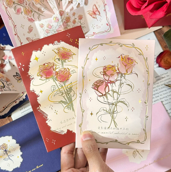 Feifeitech™ Gold-embossed 3D Rose Greeting Card