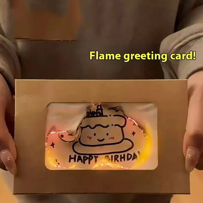 Feifeitech™ Birthday card with a burnt paper envelope