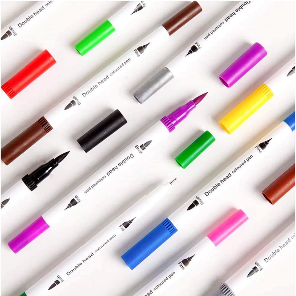 Emmascribe™ 60 Colours Watercolour Brush Pen Dual Pens Art Markers - EmmaScribe