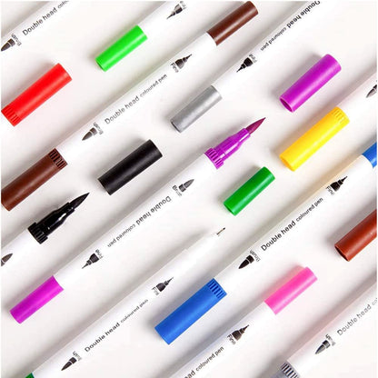 Emmascribe™ 60 Colours Watercolour Brush Pen Dual Pens Art Markers - EmmaScribe