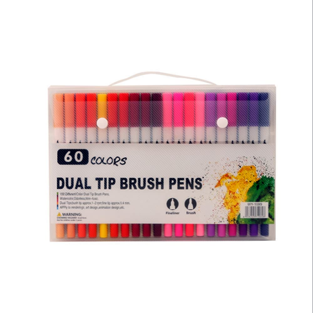 Emmascribe™ 60 Colours Watercolour Brush Pen Dual Pens Art Markers - EmmaScribe