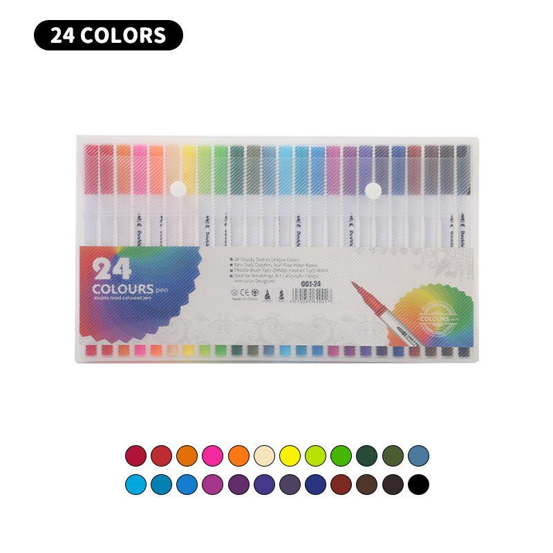Emmascribe™ 60 Colours Watercolour Brush Pen Dual Pens Art Markers - EmmaScribe