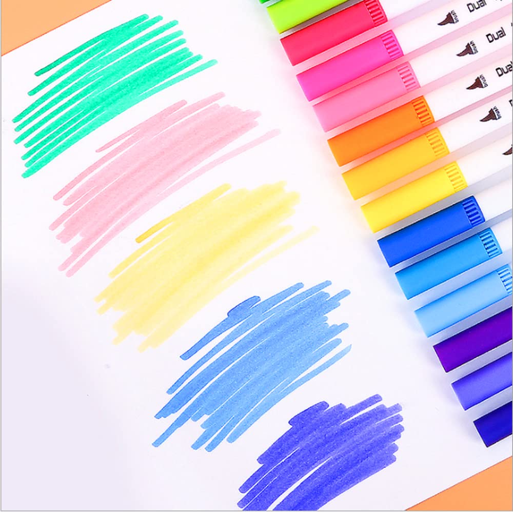 Emmascribe™ 60 Colours Watercolour Brush Pen Dual Pens Art Markers - EmmaScribe