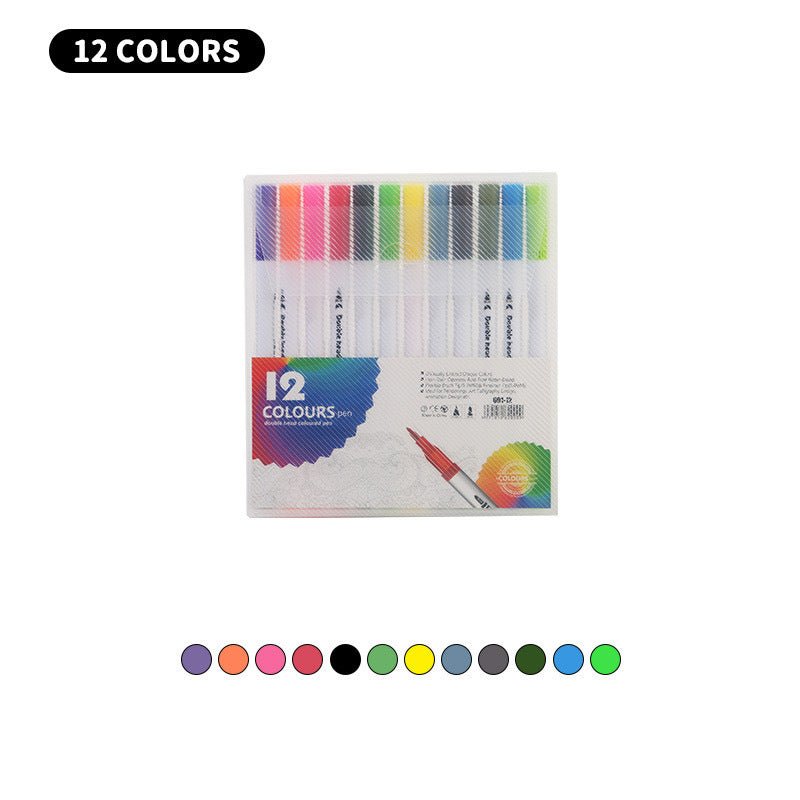 Emmascribe™ 60 Colours Watercolour Brush Pen Dual Pens Art Markers - EmmaScribe