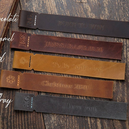 EmmaScribe Personalized Leather Bookmark - EmmaScribe