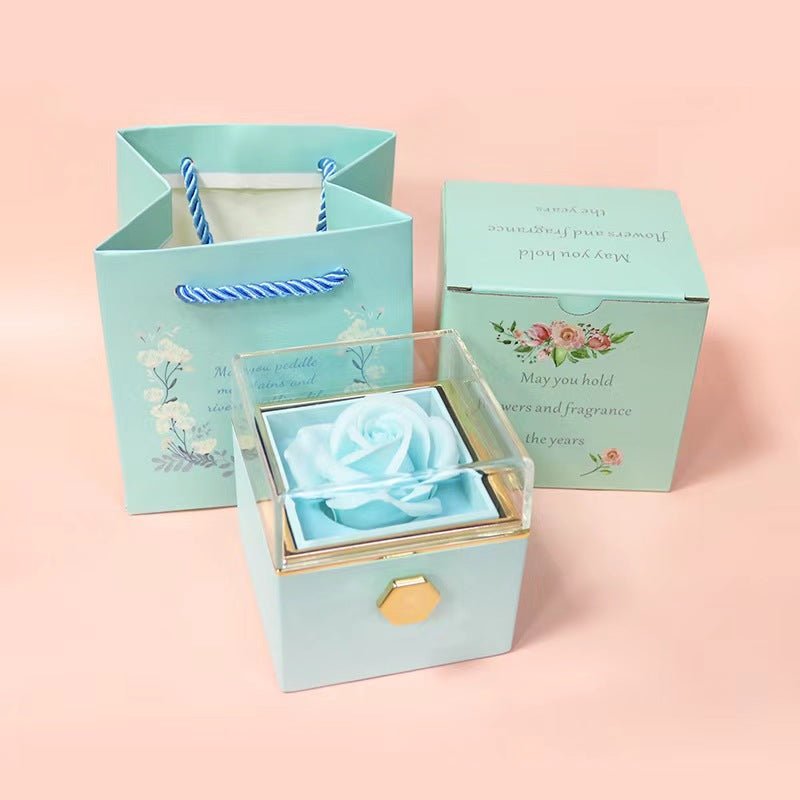 EmmaScribe Preserved Flower Rotating Surprise Gift Box - EmmaScribe