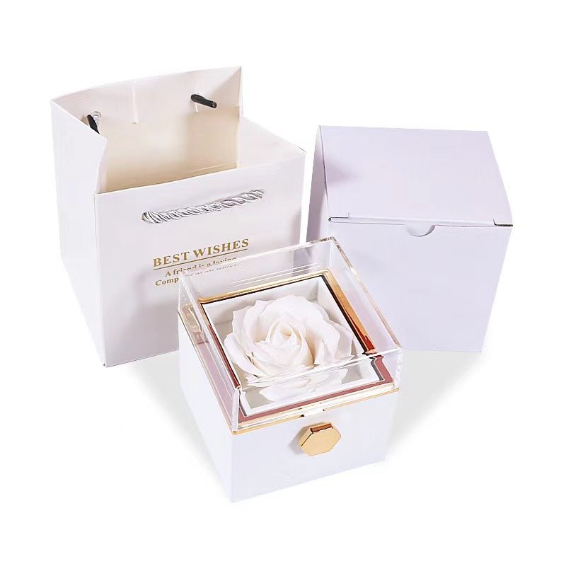 EmmaScribe Preserved Flower Rotating Surprise Gift Box - EmmaScribe